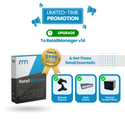 AAAPOS RetailManager v14 Upgrade (formerly MYOB RetailManager) + POS Peripheral Kit